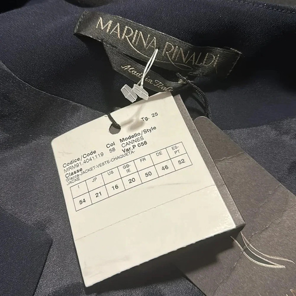 Marina Rinaldi Marin Cannes Blazer Jacket Navy/White Size 16 New - Picture 9 of 16